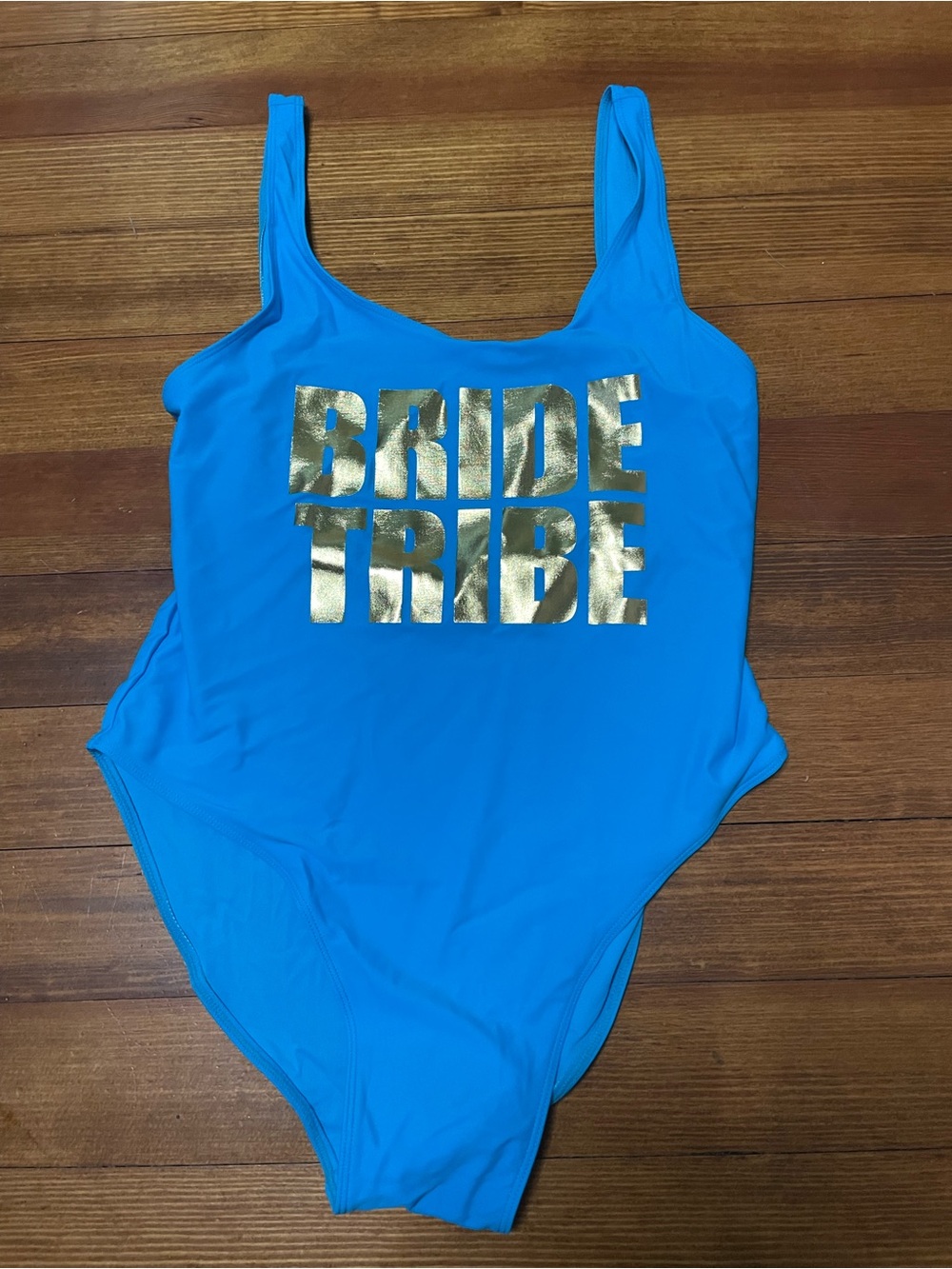 NEW Bride Tribe Blue One-Piece Swimsuit with Gold Foil Size 2X